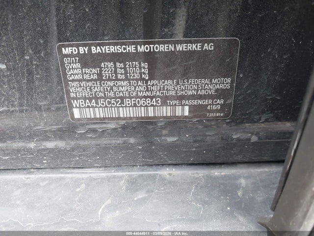 Продажа на аукционе авто 2018 Bmw 440i Gran Coupe, vin: WBA4J5C52JBF06843, номер лота: 44544911