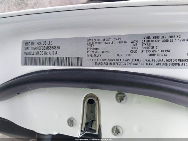 2021 RAM 1500 CLASSIC 1C6RR6FG8MS558880 Photo 8