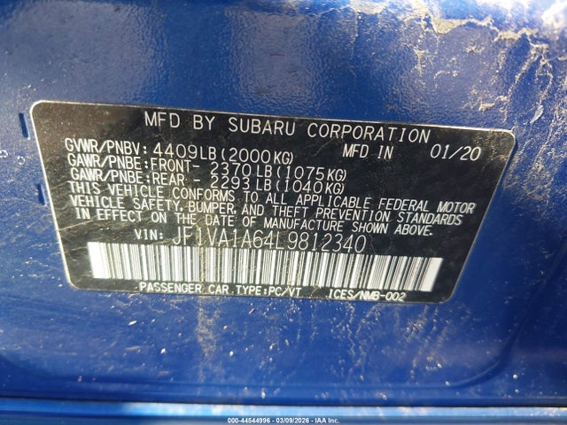 2020 SUBARU WRX JF1VA1A64L9812340 Photo 8