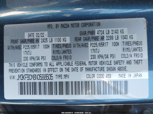 2022 MAZDA CX-5 JM3KFBCM8N0588505 Photo 8