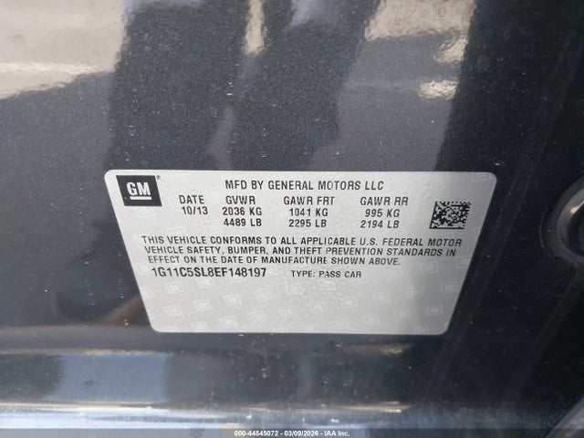 Chevrolet MALIBU 1LT 2014 1G11C5SL8EF148197 Image 9