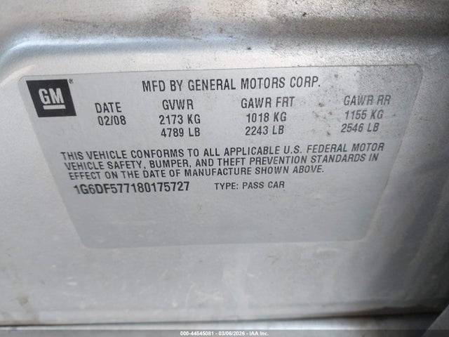 2008 CADILLAC CTS 1G6DF577180175727 Photo 8