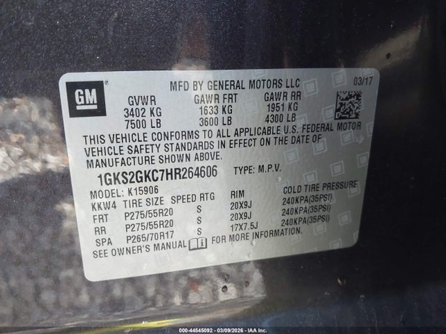 2017 GMC YUKON XL 1GKS2GKC7HR264606 Photo 8