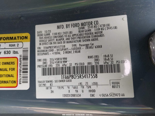 Ford Mustang Gt Fastback 2024 1FA6P8CF5R5417558 Image 9