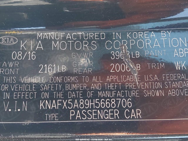 Продаж на аукціоні авто 2017 Kia Forte Ex, vin: KNAFX5A89H5668706, номер лоту: 44545142