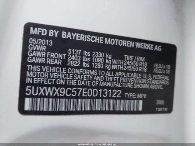 2014 Bmw X3 Xdrive28i მანქანა იყიდება აუქციონზე, vin: 5UXWX9C57E0D13122, აუქციონის ნომერი: 44545158