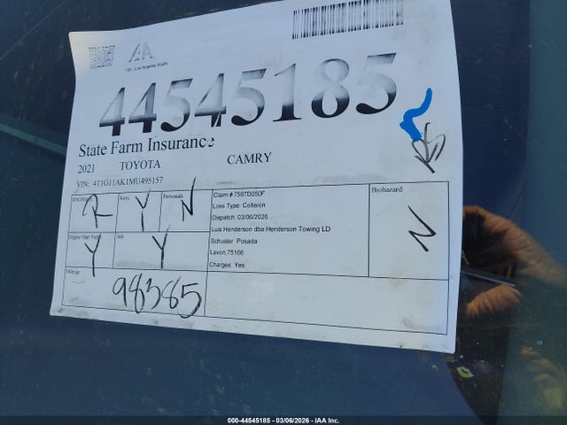 4T1G11AK1MU495157 Toyota CAMRY SE