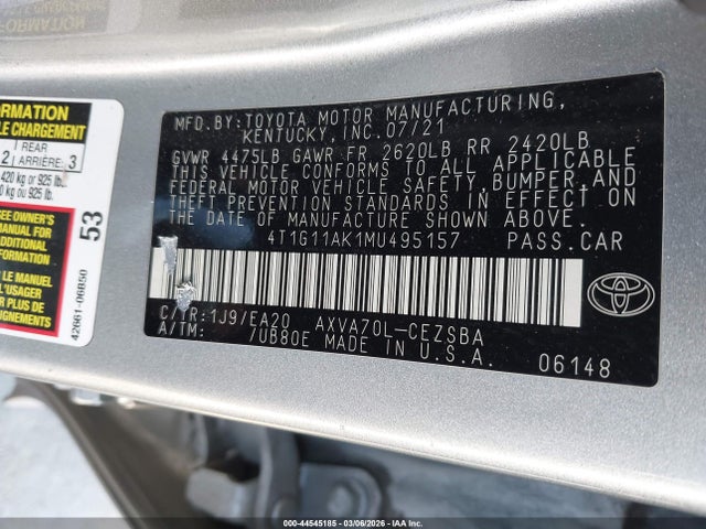 4T1G11AK1MU495157 Toyota CAMRY SE