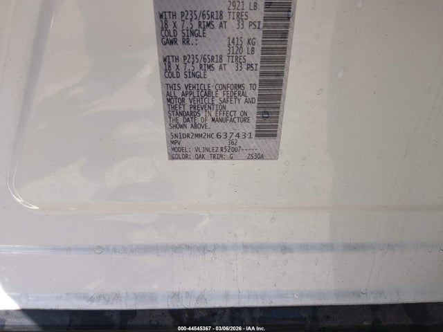 Nissan Pathfinder Sv 2017 5N1DR2MM2HC637431 Image 9