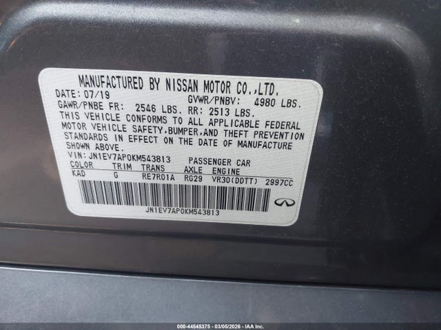 2019 INFINITI Q50 JN1EV7AP0KM543813 Photo 8