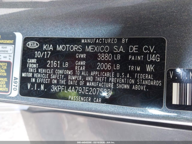 KIA FORTE S 2018 3KPFL4A79JE207533 Image 9