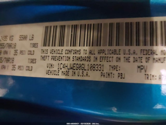 2016 JEEP WRANGLER UNLIMITED 1C4HJWEG0GL108331 Photo 8