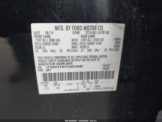 2015 FORD EXPLORER 1FM5K7F81FGA53940 Photo 8