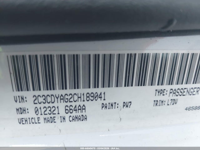 2012 DODGE CHALLENGER 2C3CDYAG2CH189041 Photo 8