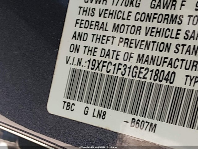 Honda Civic Ex-t 2016 19XFC1F31GE218040 Image 9