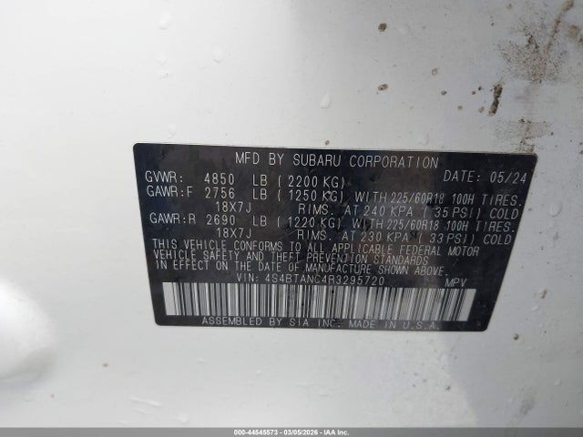 4S4BTANC4R3295720 Subaru Outback Limited