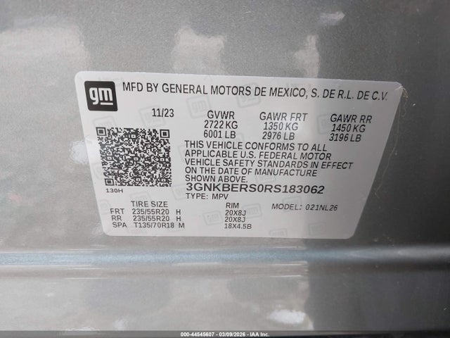3GNKBERS0RS183062 Chevrolet Blazer Fwd Rs