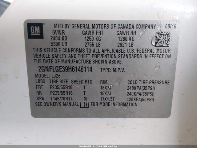 2GNFLGE39H6146114 Chevrolet Equinox Premier
