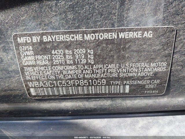 2015 BMW 328I WBA3C1C53FP851059 Photo 8