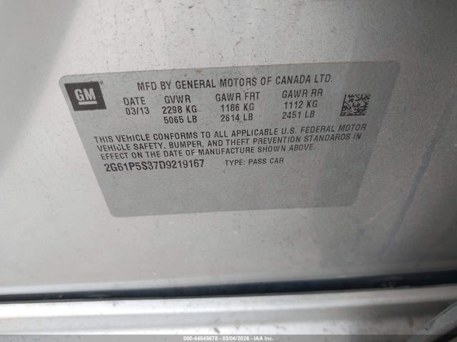 Продажа на аукционе авто 2013 Cadillac Xts Luxury, vin: 2G61P5S37D9219167, номер лота: 44545678