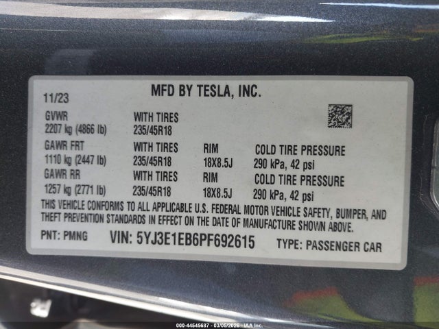 2023 TESLA MODEL 3 5YJ3E1EB6PF692615 Photo 8
