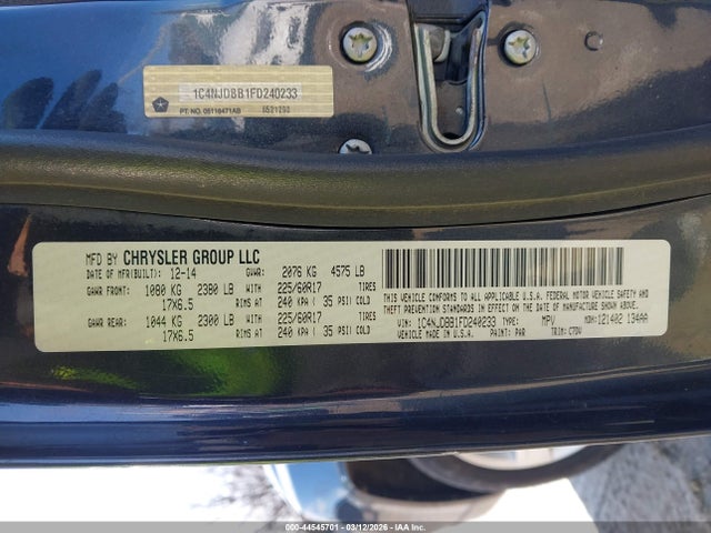 Продажа на аукционе авто 2015 Jeep Compass Sport, vin: 1C4NJDBB1FD240233, номер лота: 44545701
