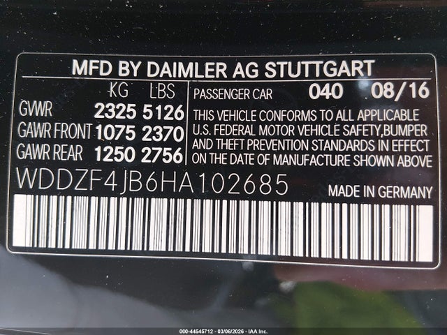 Продажа на аукционе авто 2017 Mercedes-benz E 300, vin: WDDZF4JB6HA102685, номер лота: 44545712