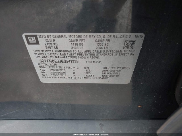 2016 CADILLAC SRX 3GYFNBE33GS541339 Photo 8