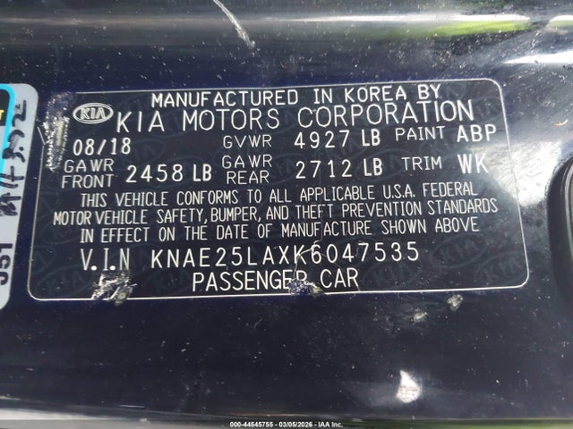 Продажа на аукционе авто 2019 Kia Stinger Premium, vin: KNAE25LAXK6047535, номер лота: 44545755