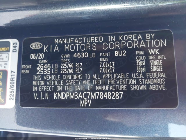 2021 KIA SPORTAGE KNDPM3AC7M7848287 Photo 8
