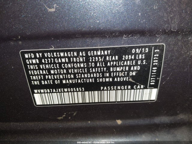 WVWDB7AJXEW005853 Volkswagen Golf 2.5l