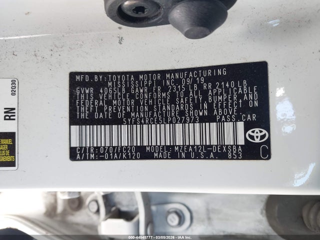 Toyota COROLLA SE 2020 5YFS4RCE5LP027973 Image 9