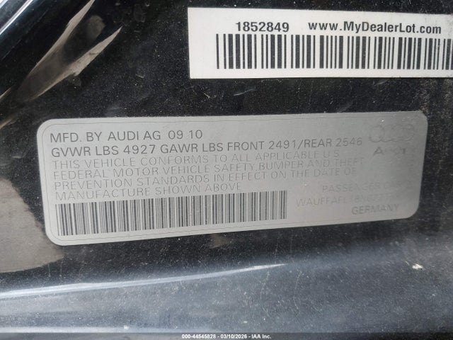 44545828 :رقم المزاد ، WAUFFAFL7BN022158 vin ، 2011 Audi A4 2.0t Premium مزاد بيع