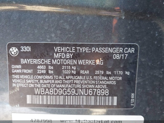 Продажа на аукционе авто 2018 Bmw 330i Xdrive, vin: WBA8D9G59JNU67898, номер лота: 44545832