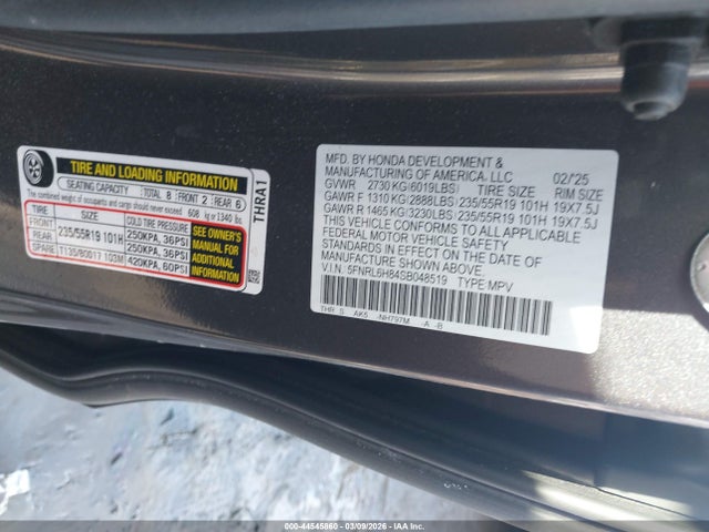 5FNRL6H84SB048519 Honda Odyssey Touring