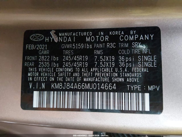 2021 HYUNDAI NEXO KM8J84A66MU014664 Photo 8