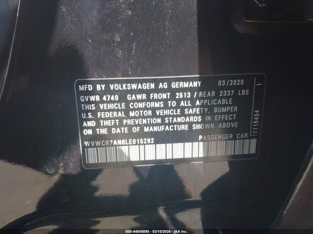 2020 VOLKSWAGEN ARTEON WVWCR7AN6LE015292 Photo 8