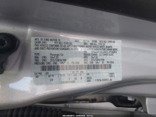 Ford FOCUS SE 2014 1FADP3K28EL374283 Image 9