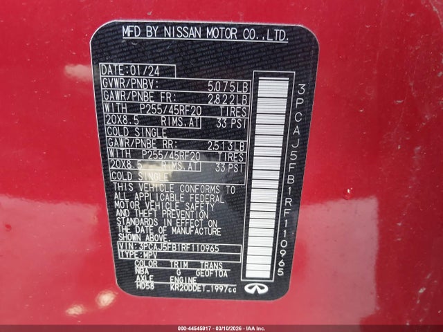 2024 INFINITI QX50 3PCAJ5FB1RF110965 Photo 8