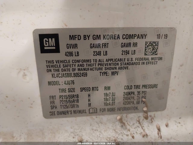 Продажа на аукционе авто 2020 Buick Encore Fwd Preferred, vin: KL4CJASB8LB052459, номер лота: 44545939