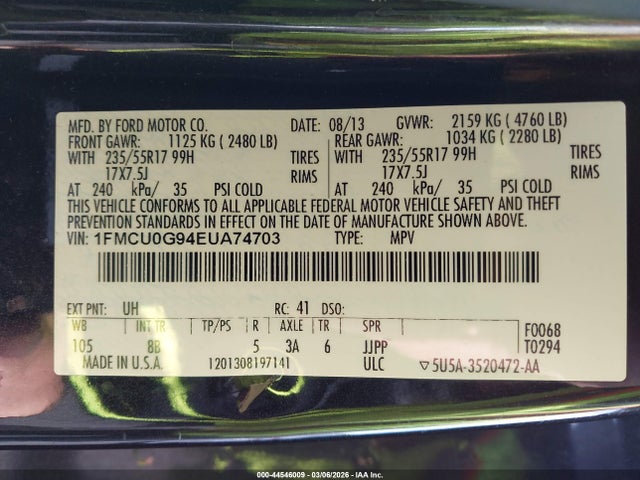 2014 FORD ESCAPE 1FMCU0G94EUA74703 Photo 8