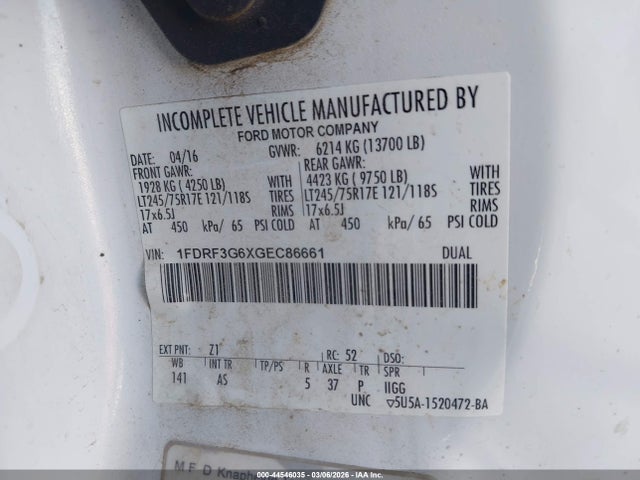 1FDRF3G6XGEC86661 Ford F-350 Chassis Xl/xlt