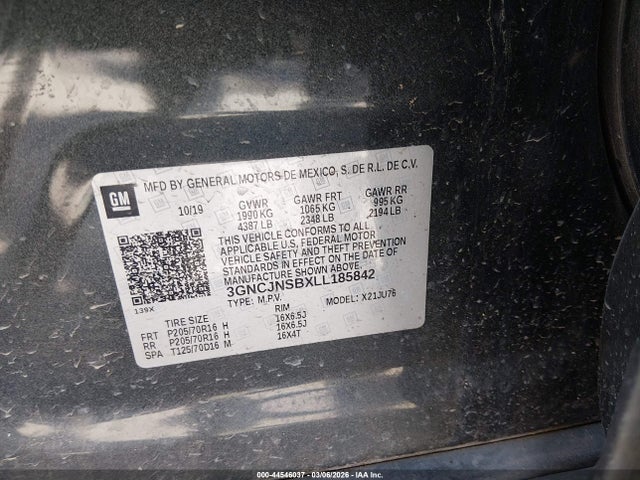 Chevrolet Trax Awd Ls 2020 3GNCJNSBXLL185842 Image 9