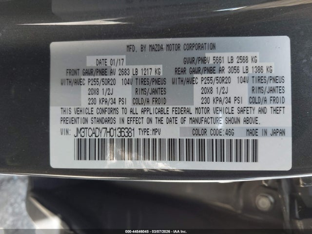 2017 MAZDA CX-9 JM3TCADY7H0136381 Photo 8