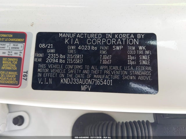 2022 Kia Soul Ex მანქანა იყიდება აუქციონზე, vin: KNDJ33AU0N7165401, აუქციონის ნომერი: 44546066