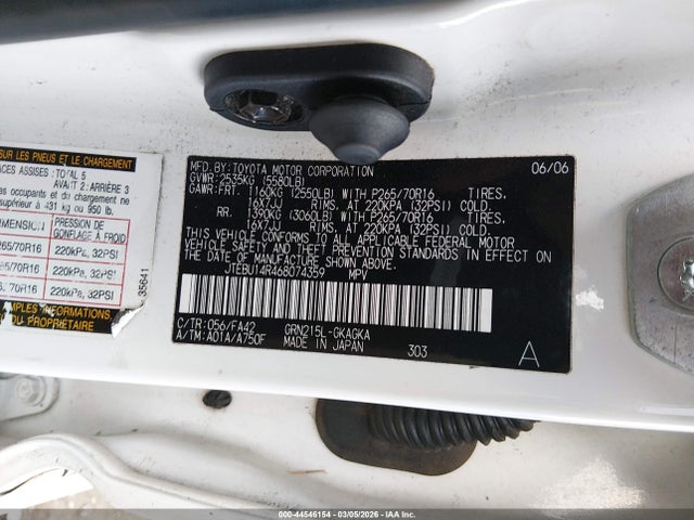 2006 TOYOTA 4RUNNER JTEBU14R468074359 Photo 8