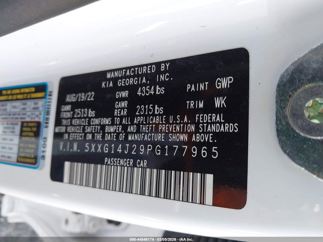 KIA K5 LXS 2023 5XXG14J29PG177965 Image 9