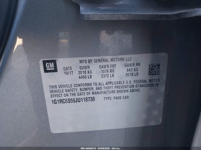 1G1RC6S59JU118738 Chevrolet VOLT LT