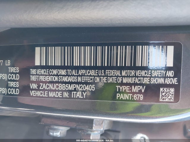 ZACNJCBB5MPN20405 Jeep Renegade Latitude Fwd