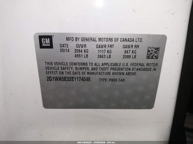 Chevrolet Impala Limited Ls 2014 2G1WA5E32E1174048 Image 9
